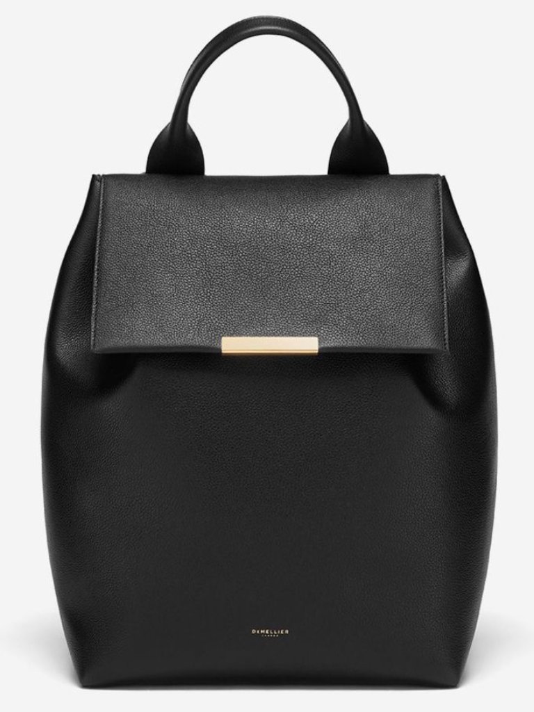 Demellier London Amsterdam Backpack Black Leather Bag